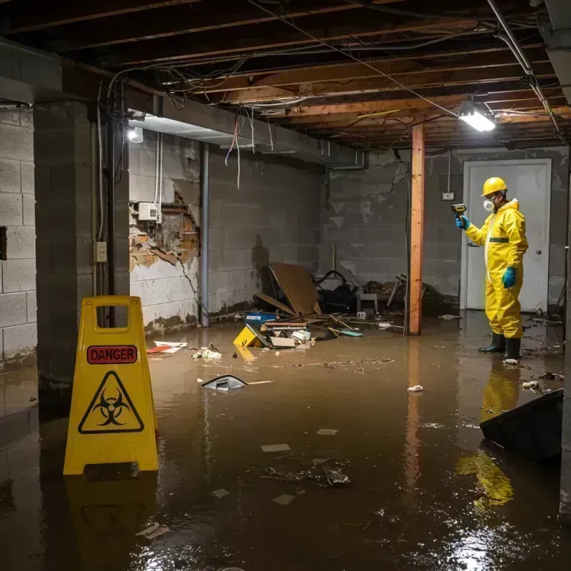 Flooded Basement Electrical Hazard in Wayne, IL Property